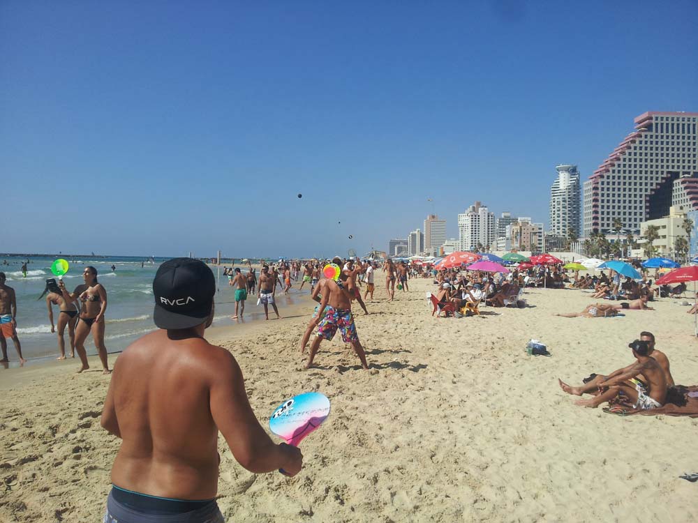 Matkot on the Beach. Tel Aviv